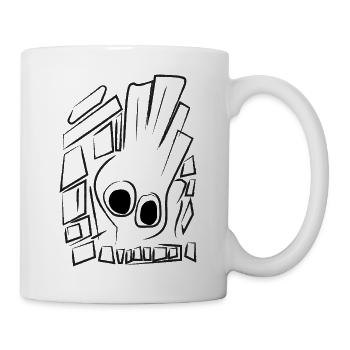 Crâne une ligne - Mug blanc - blanc - Droite