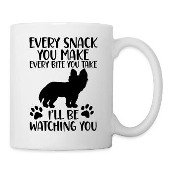 i'll be watching you- dog quote - Tasse - Weiß - Rechts