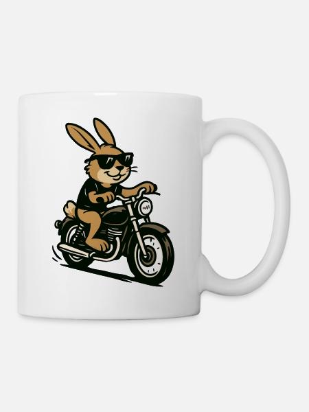 Motard lapin - Mug blanc - blanc