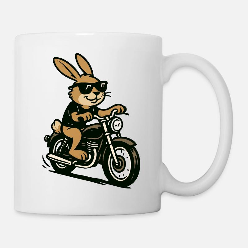 hase biker - Tasse - Weiß