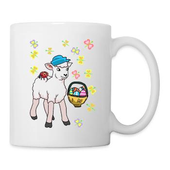 80s Easter Sheep Sheep Easter Eggs Lamb Kids - Mug - white - Right