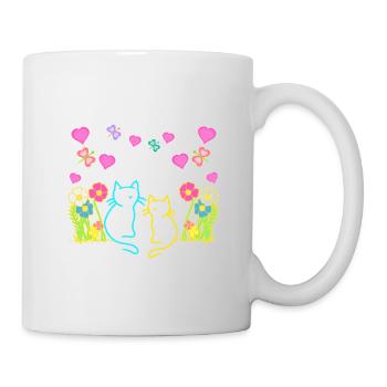 Années 80 Années 90 Chats Chat Été Vintage Enfants - Mug blanc - blanc - Droite