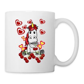 Retro Unicorn Cherries Vintage 80s Summer - Mug - white - Right