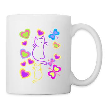 Old School Cats Cat 80s Retro Kids Child - Mug - white - Right