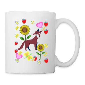 80s 90s Fox Foxes Retro Kids Summertime - Mug - white - Right