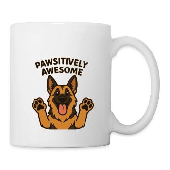 cute dog, german shepherd, paws, positively - Mug - white - Right