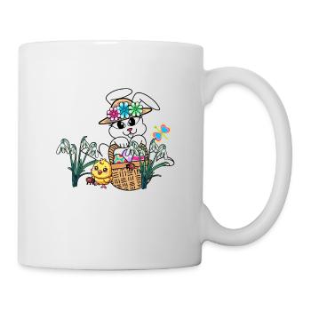 Ostern Osterhase Ostereier Kinder Osterfest Eier - Tasse - Weiß - Rechts