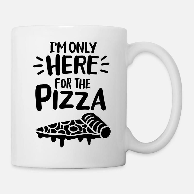 I'm only here for the pizza - Mug - white