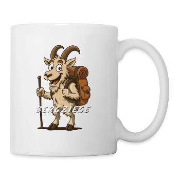 Bergziege mit Rucksack – lustiges wandershirt - Tasse - Weiß - Rechts