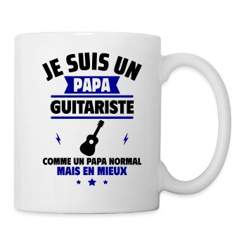Papa guitariste fête des pères idée cadeau noël - Mug blanc - blanc - Droite