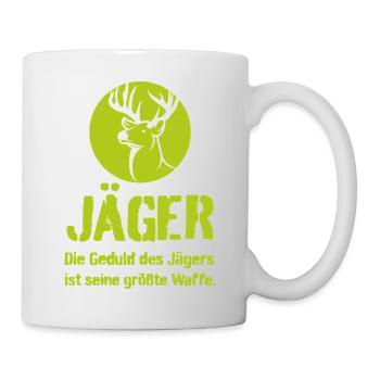Jäger Die Geduld des Jägers ist seine größte Waff - Tasse - Weiß - Rechts