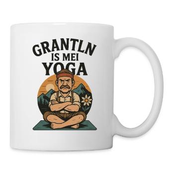 Grantln is mei Yoga – Lustiges Bayern T-Shirt - Tasse - Weiß - Rechts