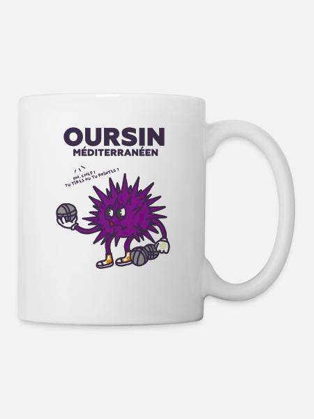 Oursin pétanque méditerranéean - Mug blanc - blanc