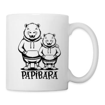 Papibara Papi Capybara Vater Lustig Papa Vatertag - Tasse - Weiß - Rechts