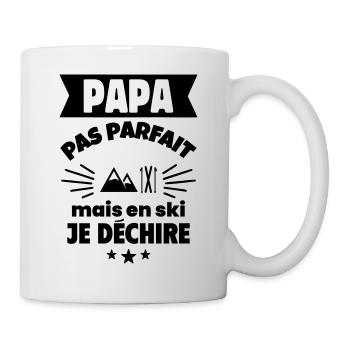 Papa pas parfait ski cadeau fête des pères - Mug blanc - blanc - Droite