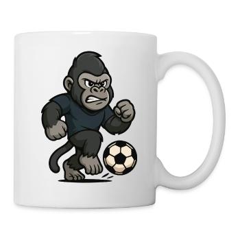 gorilla fussball - Tasse - Weiß - Rechts