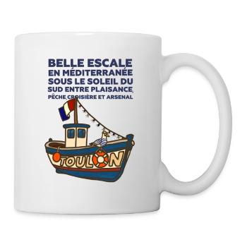 Toulon fishing boat and gabian provence - Mug - white - Right