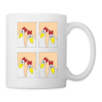 Photos de poulets drôles - Mug blanc - blanc - Droite