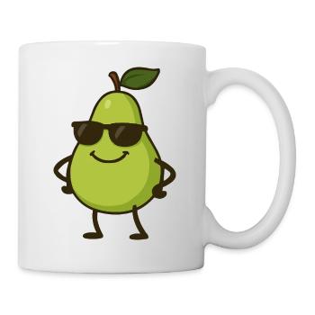 birne comic cool - Tasse - Weiß - Rechts