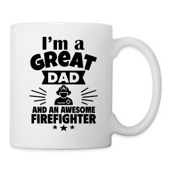 Un papa formidable et un vrai pompier - Mug blanc - blanc - Droite