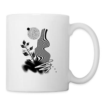 Cooles Tattoo Design mit Pflanze - Tasse - Weiß - Rechts