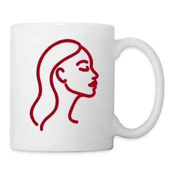 Line Art Woman Profile – Minimalist - Mug - white - Right