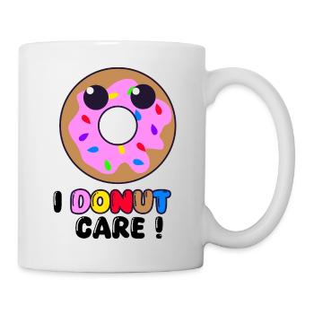 I Donut Care - Griffonnage de beignet drôle, croquis doux - Mug blanc - blanc - Droite