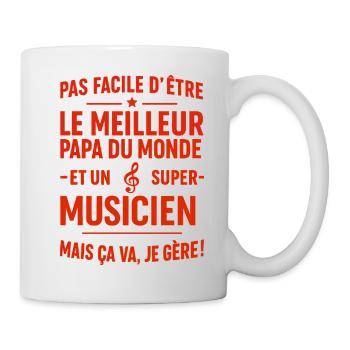 Super Papa Musicien idée cadeau fête des pères - Mug blanc - blanc - Droite