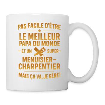 Papa menuisier charpentier cadeau fête des pères - Mug blanc - blanc - Droite