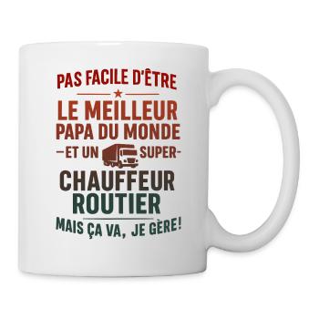 Super Papa Chauffeur routier chauffeur-routier - Mug blanc - blanc - Droite