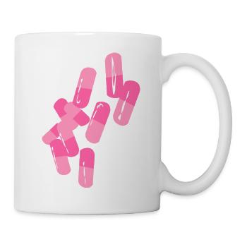 Pinke Pille – Ästhetisches Clipart - Tasse - Weiß - Rechts
