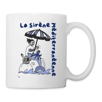 Die mediterrane Meerjungfrau im Retro-Stil - Tasse - Weiß - Rechts
