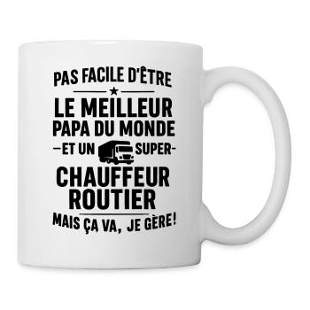 Super Papa Chauffeur routier chauffeur-routier - Mug blanc - blanc - Droite