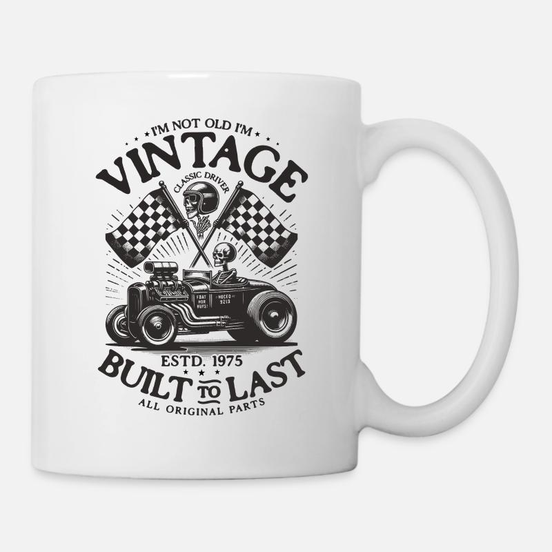 1975 Vintage Geburtstag Retro Auto Geschenk - Tasse - Weiß