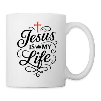Jesus mein Leben Glaube - Tasse - Weiß - Rechts