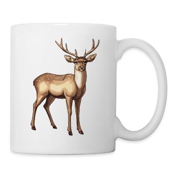 anmutiger Hirsch - Tasse - Weiß - Rechts