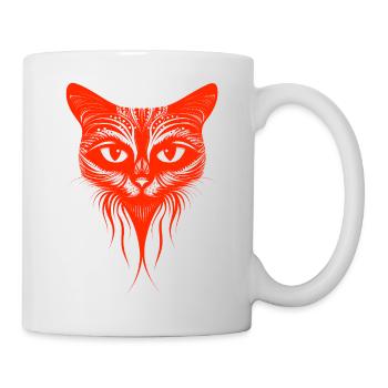Motif tribal de chat élégant - Mug blanc - blanc - Droite