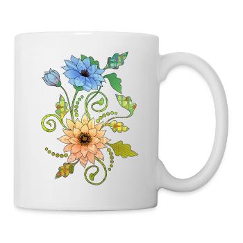 Blumen - Tasse - Weiß - Rechts