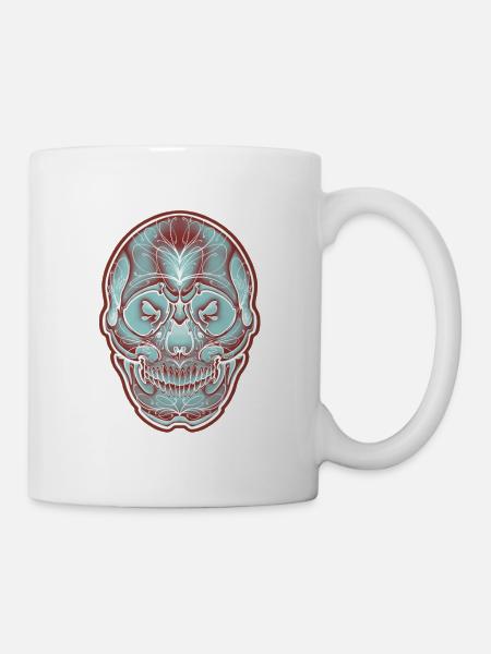 Colored skull by Owan - Mug - white