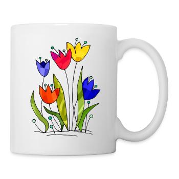 Blumen - Tasse - Weiß - Rechts
