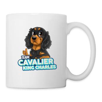 TEAM Cavalier King Charles - Schwarz & Hellbraun - Tasse - Weiß - Rechts
