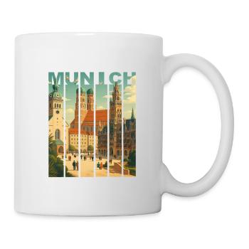 München Skyline Shirt - Tasse - Weiß - Rechts