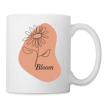 Bloom – Line Art Flower - Tasse - Weiß - Rechts