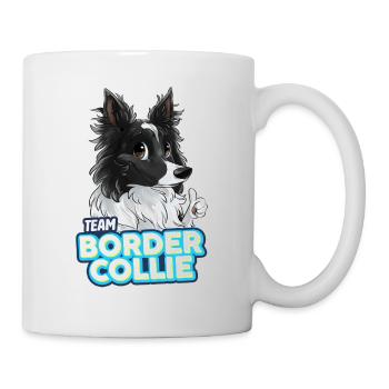TEAM Border Collie Langhaar - Schwarz Zweifarbig - Tasse - Weiß - Rechts