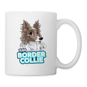 TEAM Border Collie Langhaar - Flieder - Tasse - Weiß - Rechts