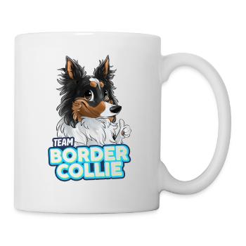 TEAM Border Collie Langhaar - Schwarz Tricolor - Tasse - Weiß - Rechts