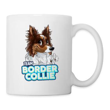 TEAM Border Collie Langhaar - Rot Tricolor - Tasse - Weiß - Rechts
