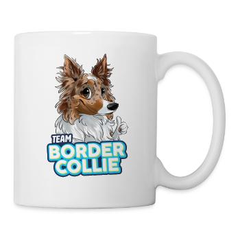 TEAM Border Collie Long Hair - Red Merle Tri - Mug - white - Right