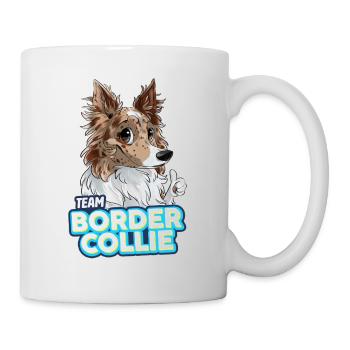 TEAM Border Collie Lo,gs Bristles - Red Merle - Mug - white - Right