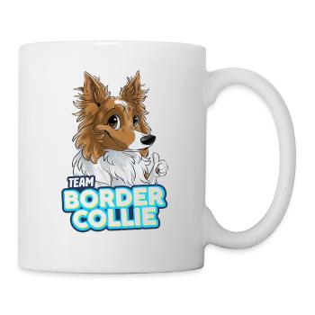 TEAM Border Collie Langhaar - Sand - Tasse - Weiß - Rechts